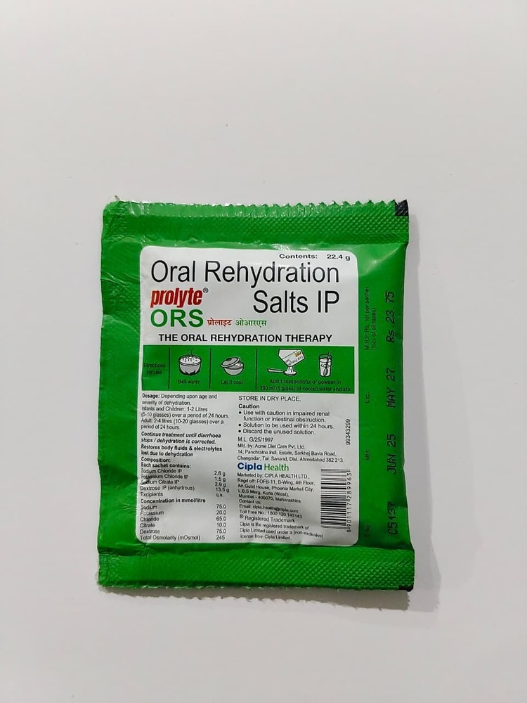 Cipla Prolyte ORS Back Laminated Sachets