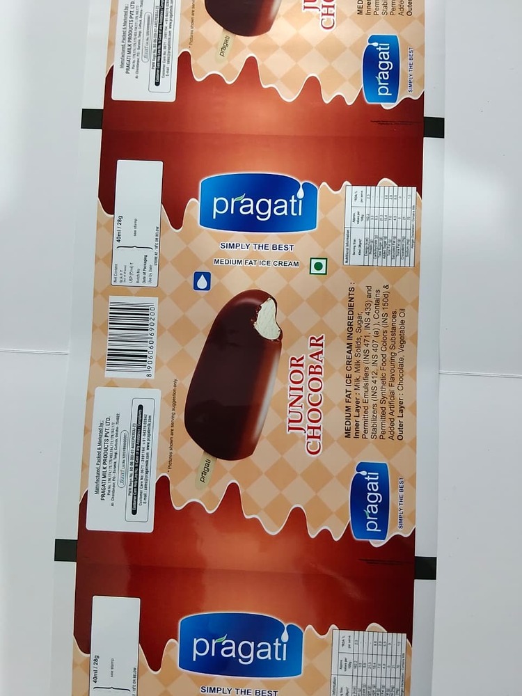 Pragati Junior Chocobar Ice Cream Wrapper