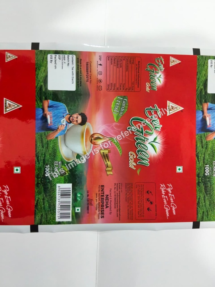 Fresh Green Gold Tea Packaging Pouches
