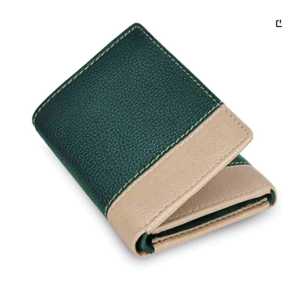 TF011G Ladies Premium Leather RFID Protected Tri Fold Card Holder