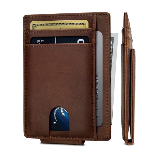 CH015 Mens Premium Leather RFID Blocking Card Holder