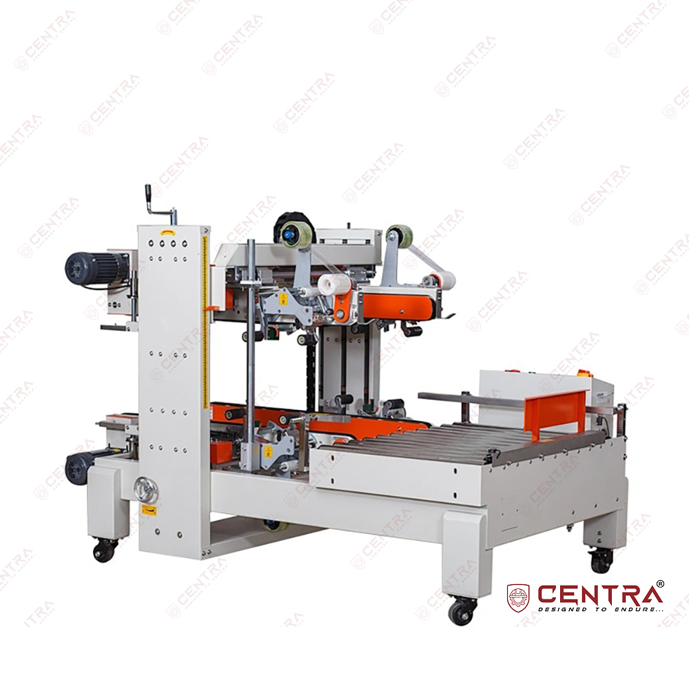 Fully Automatic Carton Tapping Machine - Tape Size 1.5"-3", Conveyor Speed 23 M/min, Dual Motor Side Belt Drive