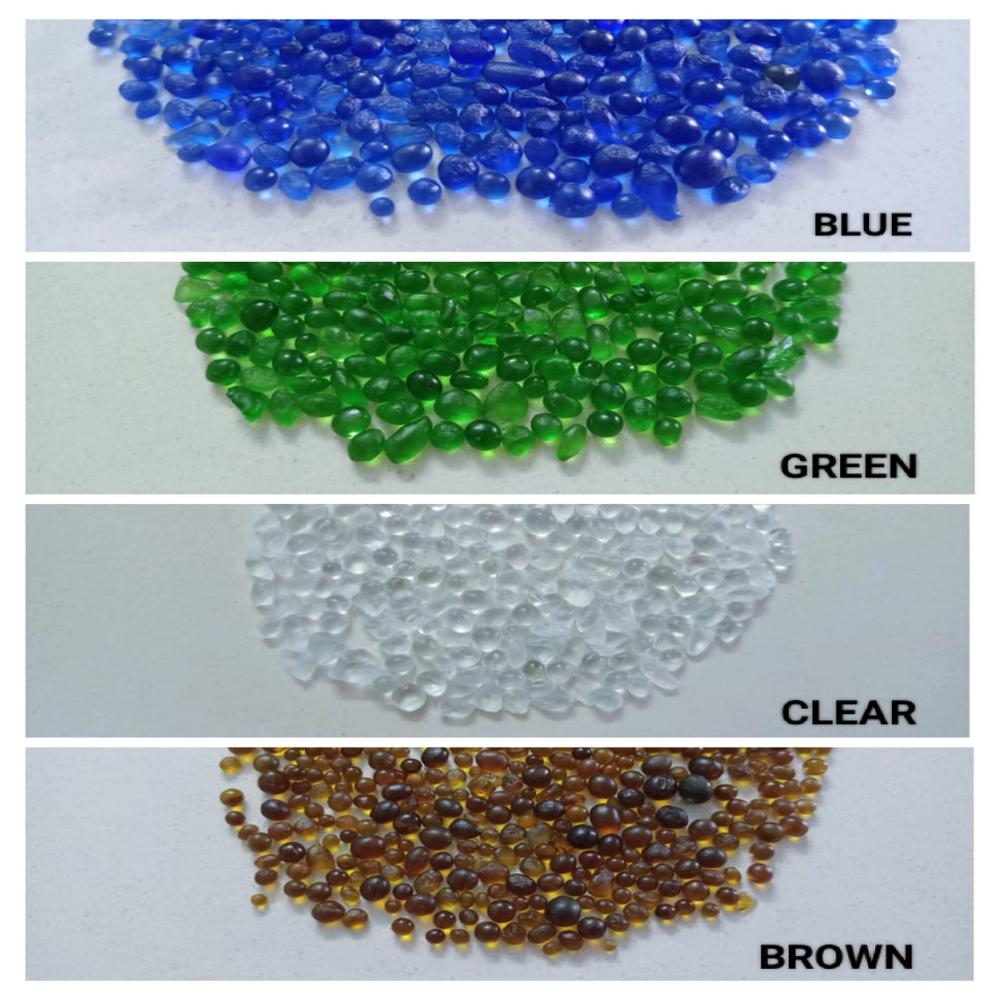 Brown color coated glass beads for swimming pool flooring gravels