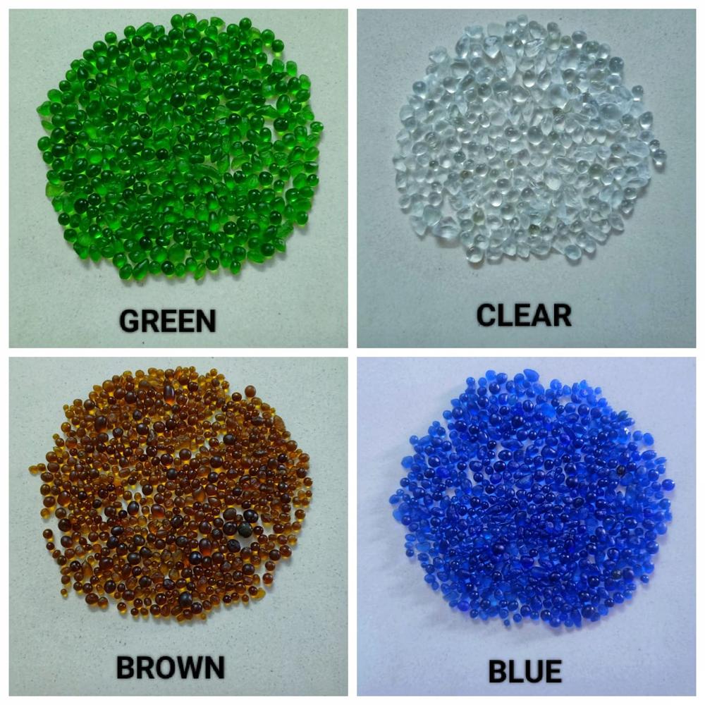 Brown color coated glass beads for swimming pool flooring gravels