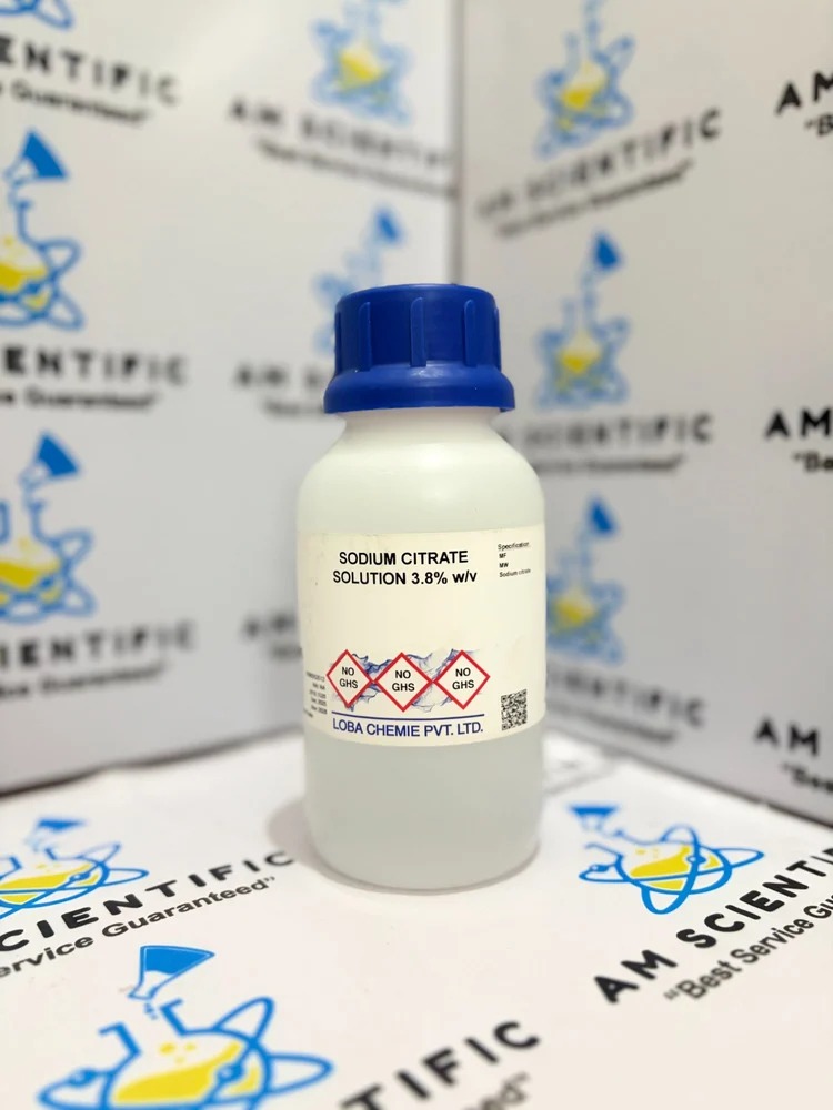 Sodium Citrate Solution 3.8% W/V 500ml Loba