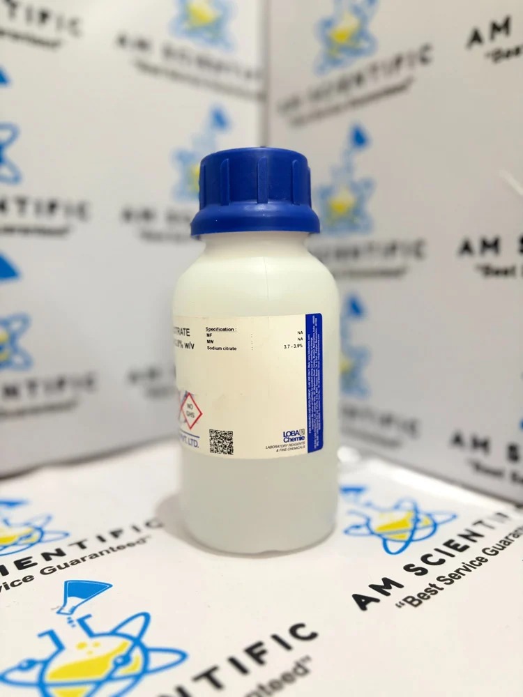 Sodium Citrate Solution 3.8% W/V 500ml Loba