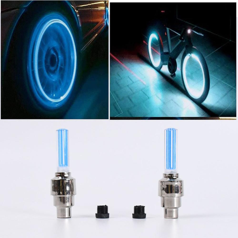 Led Flash Light Lamp Tyre Wheel Valve Sealing Caps (2 Pc / Mix Color) - Application: As Per Product Requirement