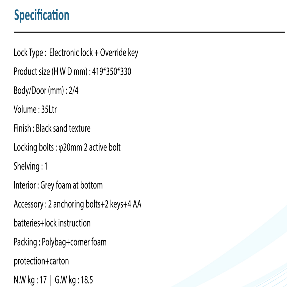 ZKTeco SAFE-201 Safe Lock