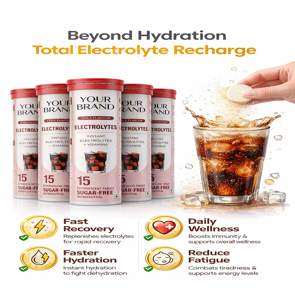 Electrolyte Effervscent Tablets with cola flavour