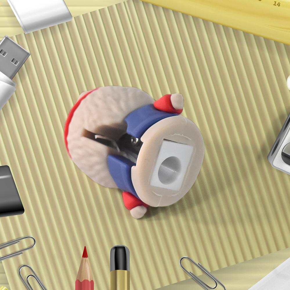 Cartoon Pencil Sharpener with Built-In Eraser Fun Practical Stationery
