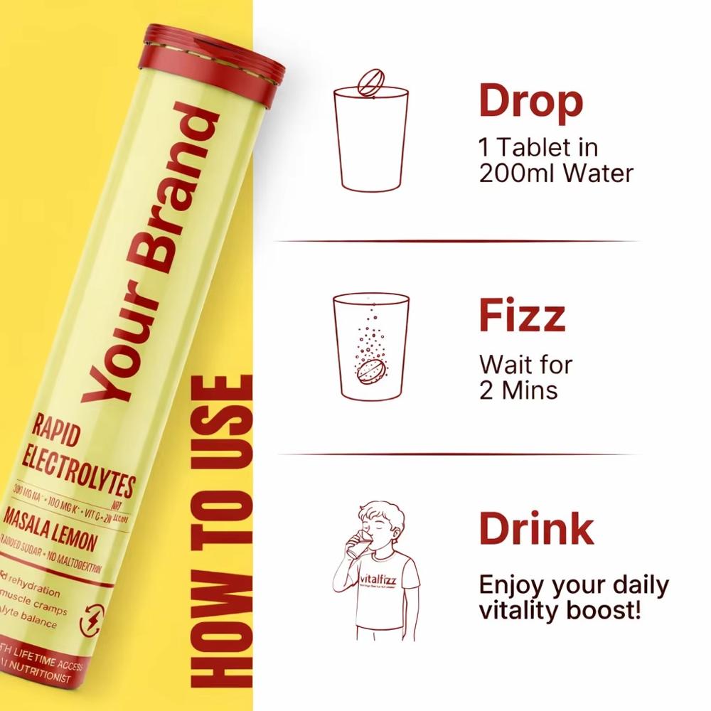 Rapid Electrolyte Effervescent Tablets lemon Flavor