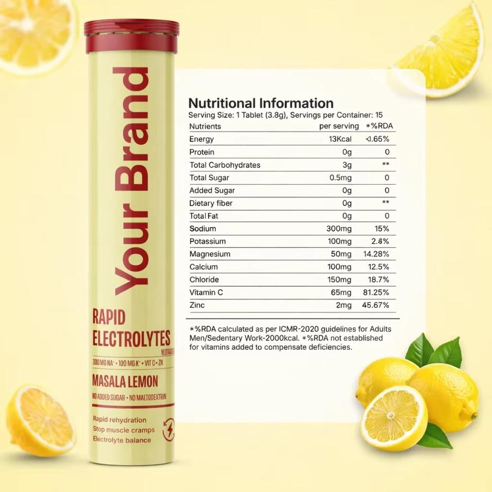 Rapid Electrolyte Effervescent Tablets lemon Flavor