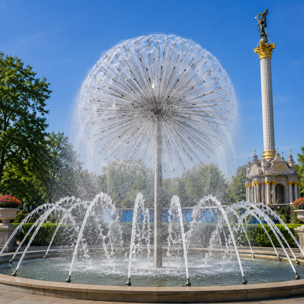 Dandelion With Water Dome Fountain