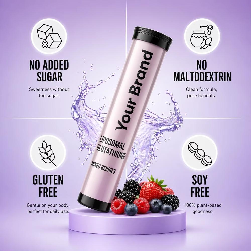 Liposomal Glutathione Effervescent Tablets Mixed Berry Flavor