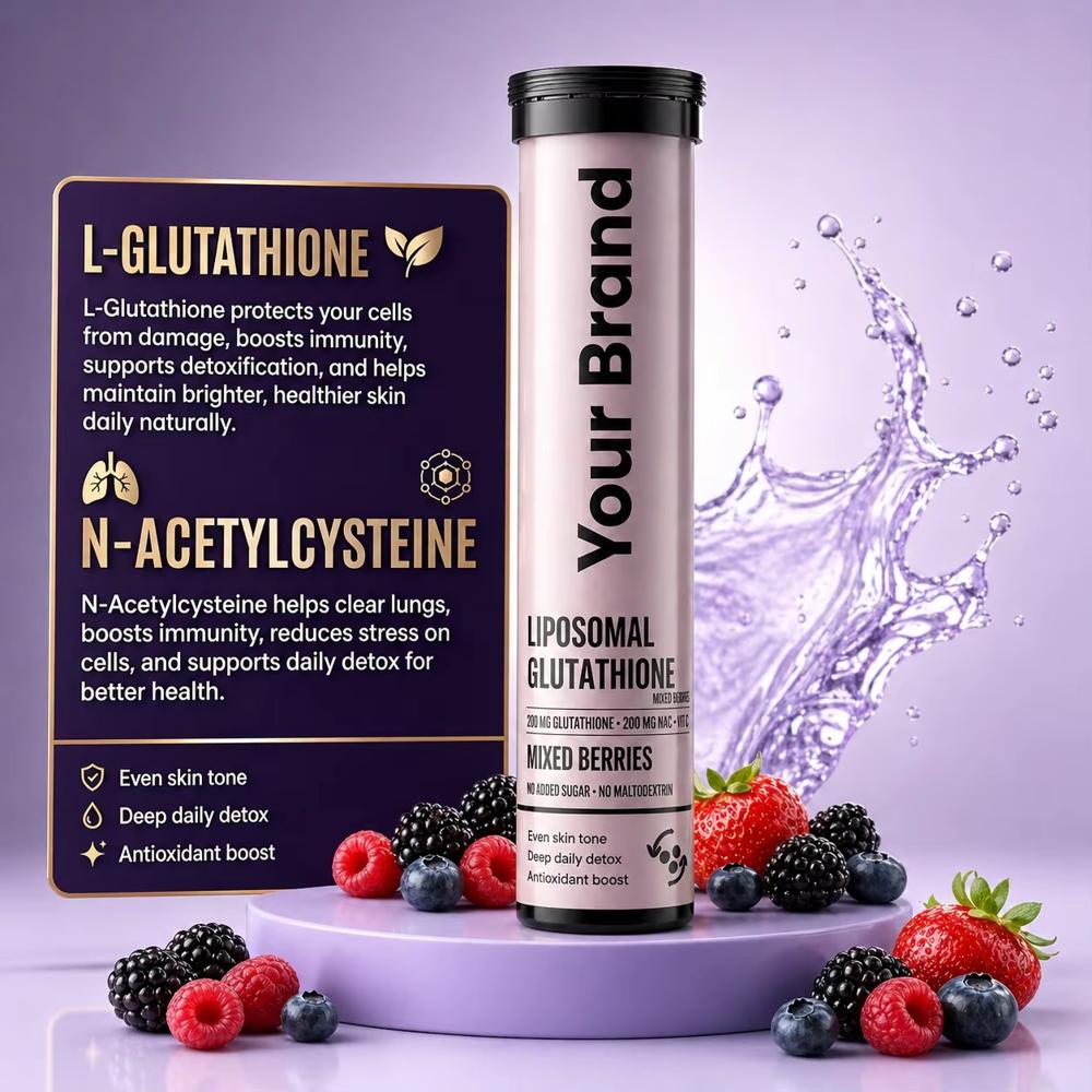 Liposomal Glutathione Effervescent Tablets Mixed Berry Flavor