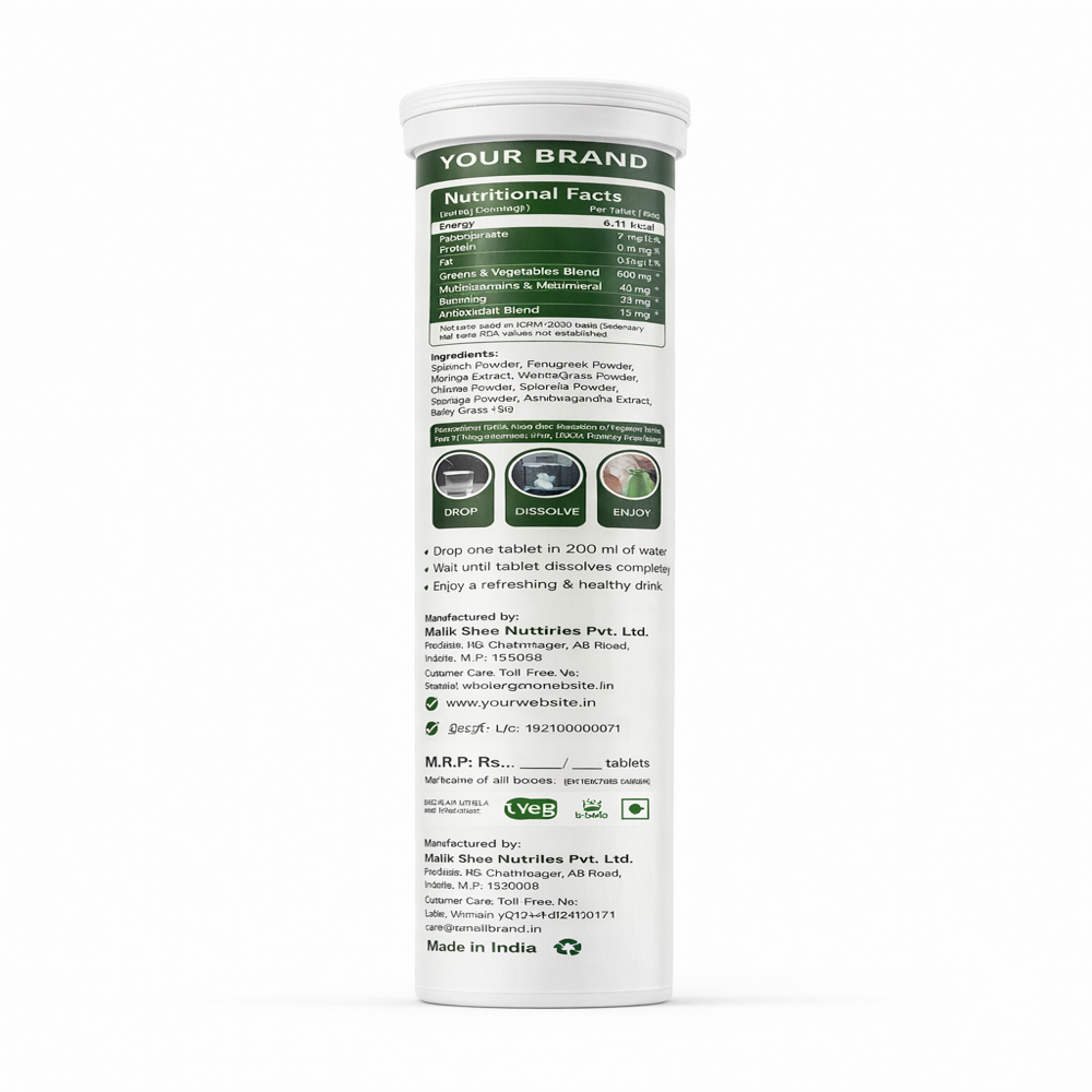 Natural Green Detox Effervescent Tablets