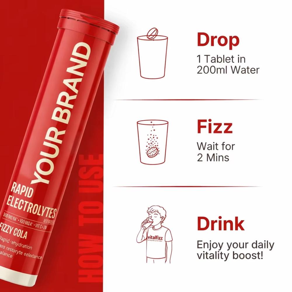 Rapid Electrolyte Effervescent Tablets Cola Flavor
