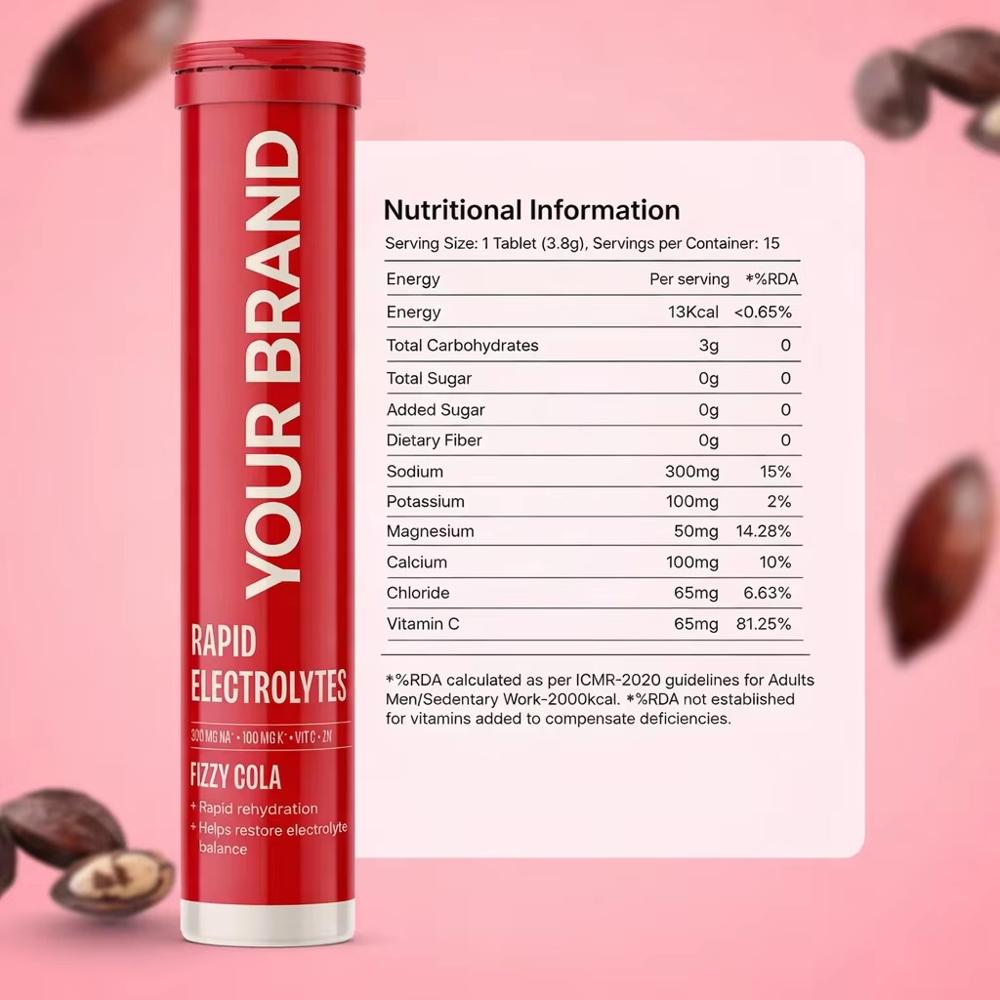 Rapid Electrolyte Effervescent Tablets Cola Flavor