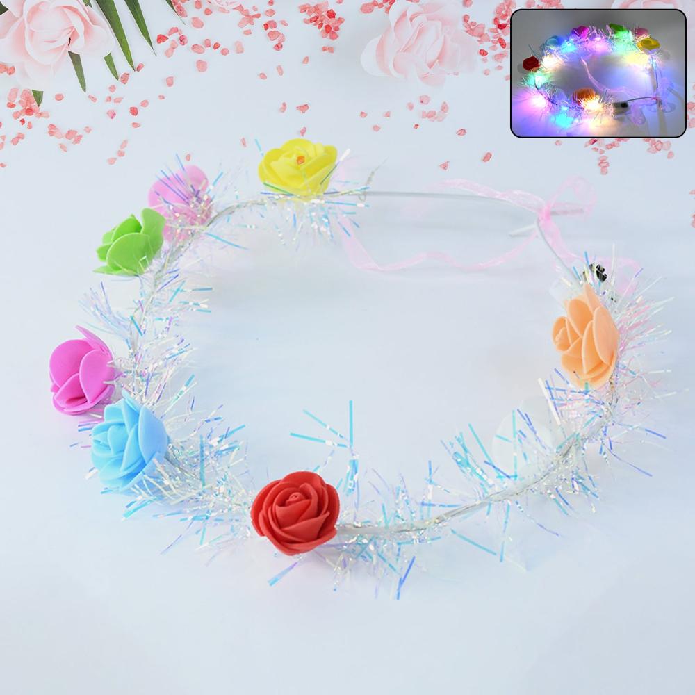 Led Flower Crown Headband Multicolor Light-Up (1 Pc) Hair Accessories - Application: As Per Product Requirement