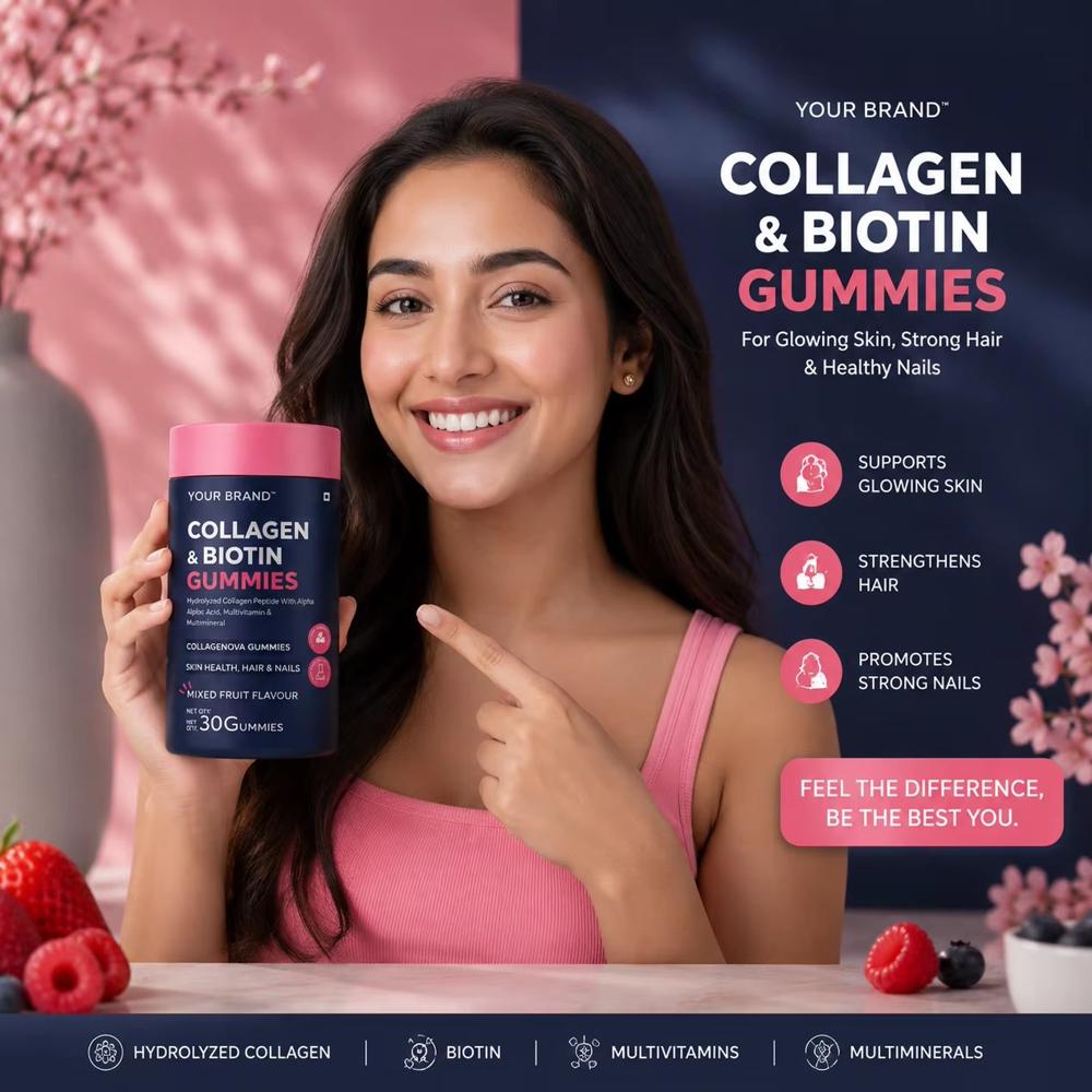 Collagen & Biotin Gummies for Hair Skin & Nail Support