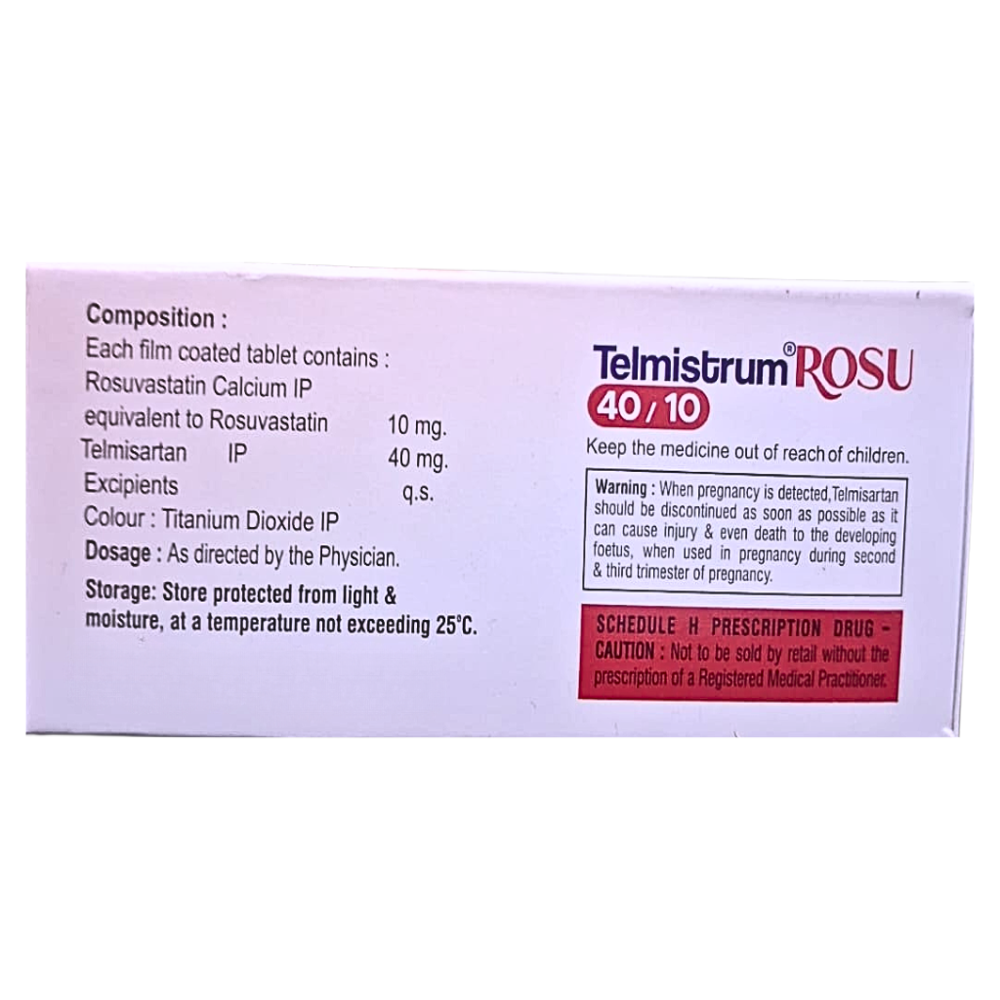 Telmisartan IP 40 mg & Rosuvastatin 10 mg Tablets