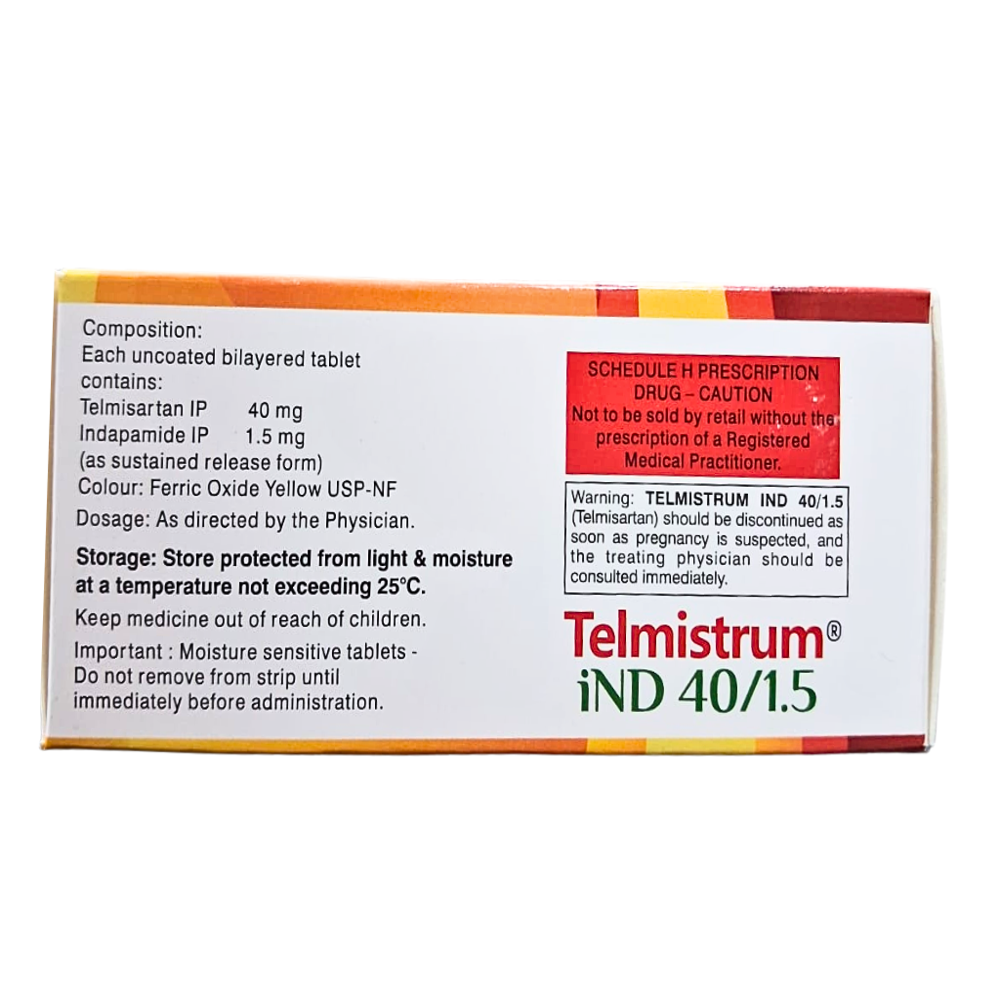 Telmisartan 40 mg & Indapamide 1.5 mg SR Tablets