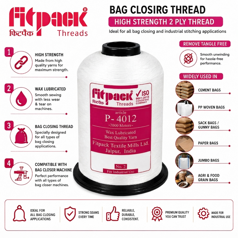 P-4012 Industrial Polyester Bag Closing Thread for Woven Sack Stitching