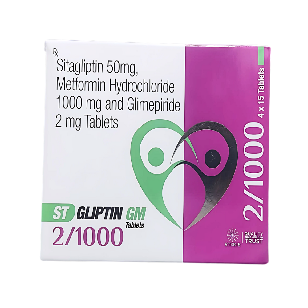 Sitagliptin (50mg), Metformin Hydrochloride (1000mg) & Glimepiride (2mg)