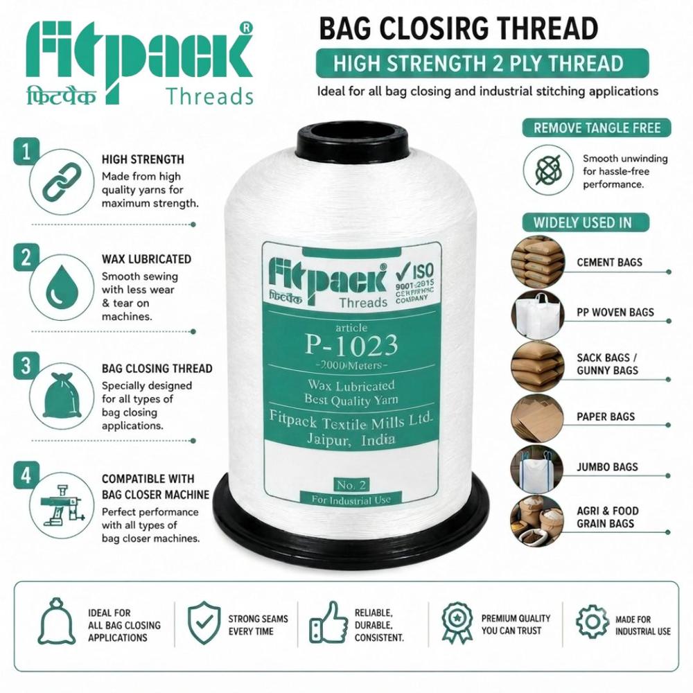 P-1023 Polyester Bag Closing Thread for Industrial Packaging Bags