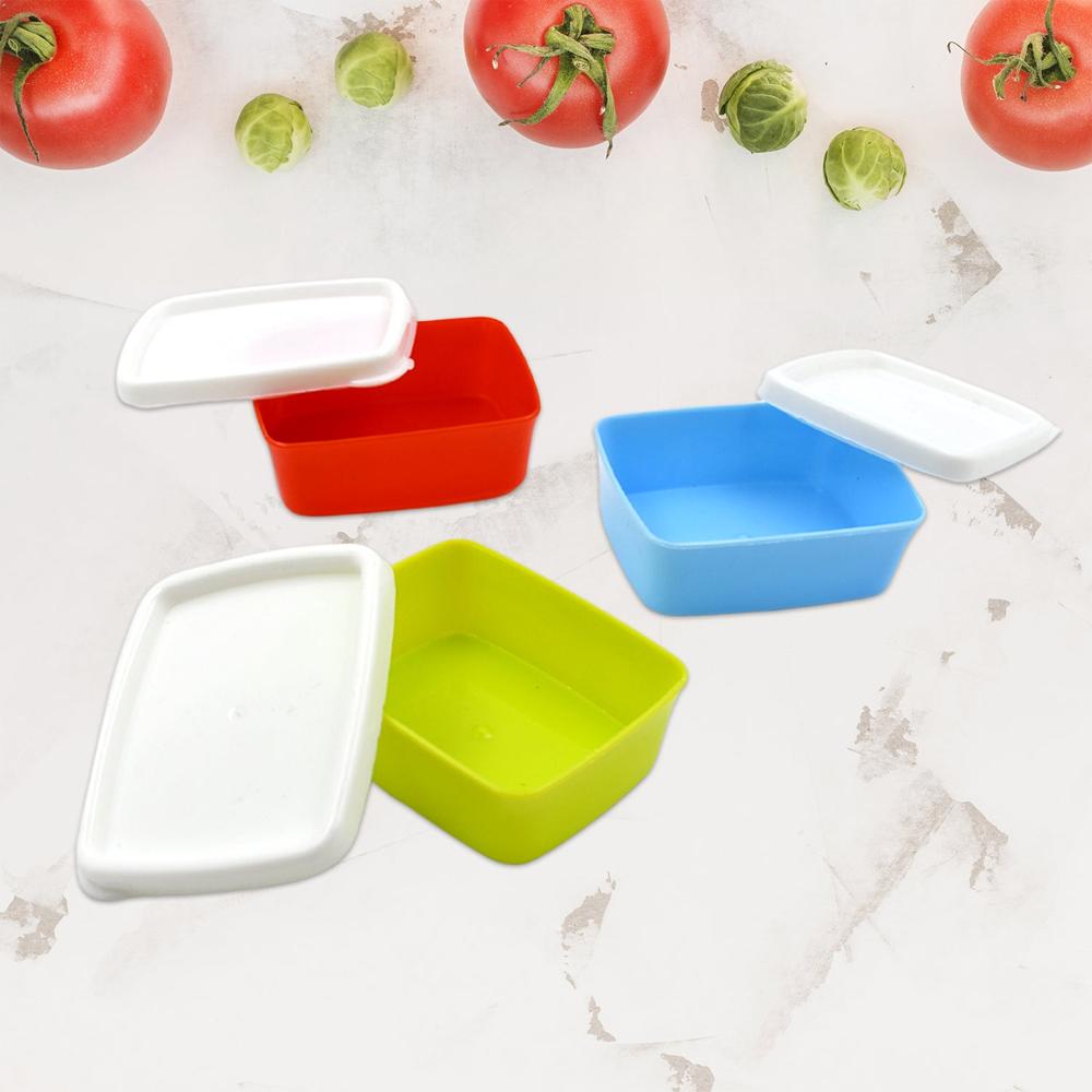 3-piece Multicolor Airtight Container Set Rectangular Food & Fridge Storage - Application: As Per Product Requirement
