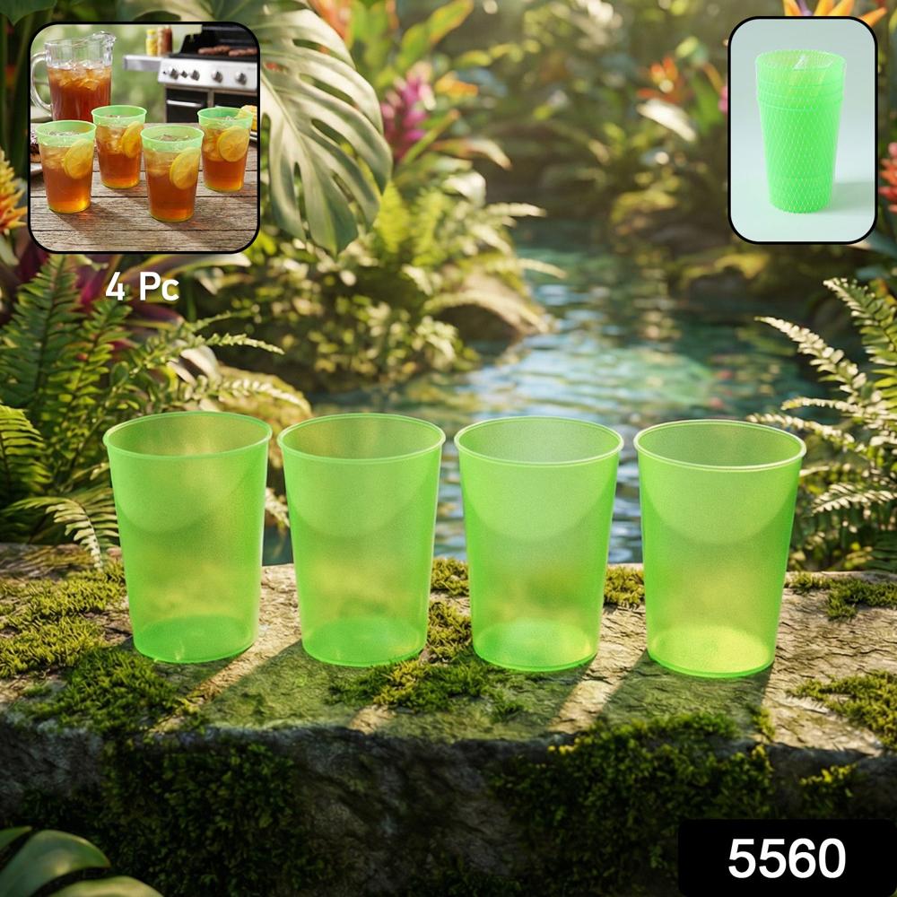 Reusable Plastic Drinking Tumblers - 4-piece Transparent Water Cup Set - Application: As Per Product Requirement