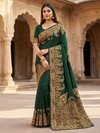 Pashmina Saree - Color: Dark Green