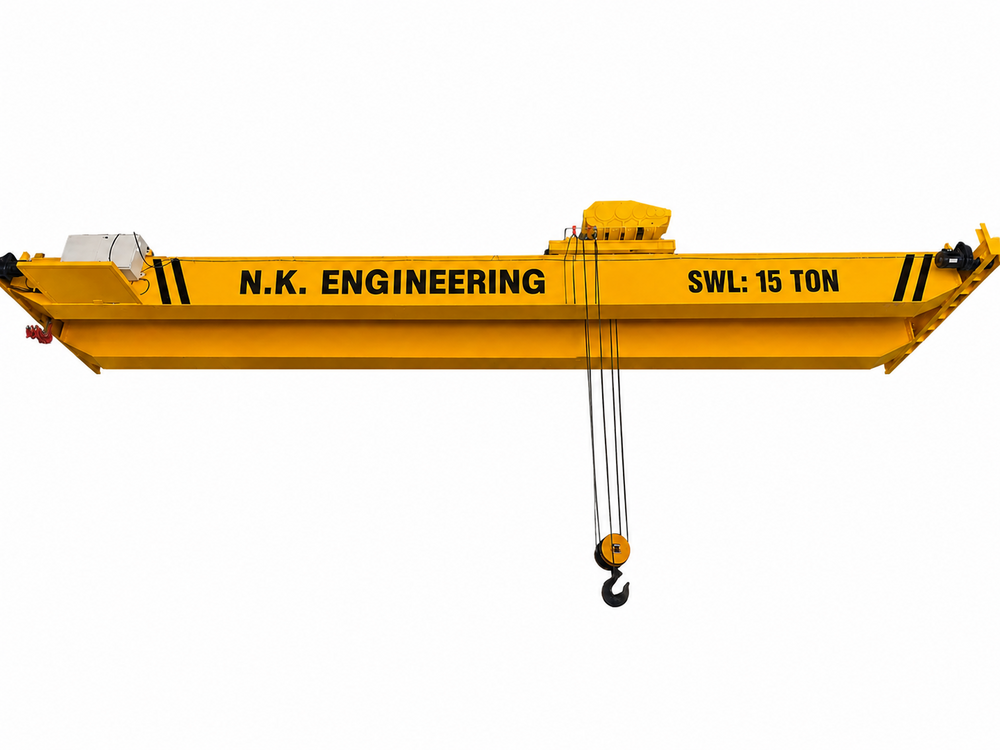 Industrial Eot Overhead Cranes - High Grade Structural Steel, Up To 200 Tons, Industrial Yellow | Double Girder, Dust-proof Control Panel, Helical Gearbox, On-site Commissioning