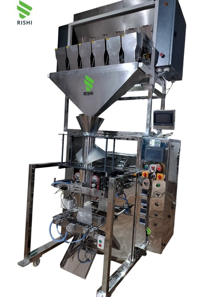 Fully Automatic High Speed Pouch Packing Machine - Stainless Steel, 800x650x1750 Mm, Grey/silver | Plc Control, Touch Screen Hmi, Servo Drive, Sensor Cutting, Adjustable Bag Size