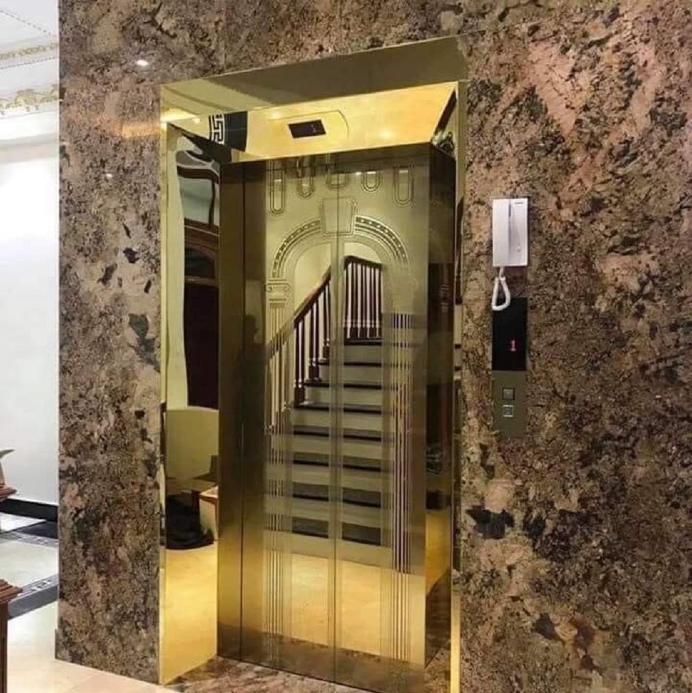 Gold Finish Passenger Elevator Door