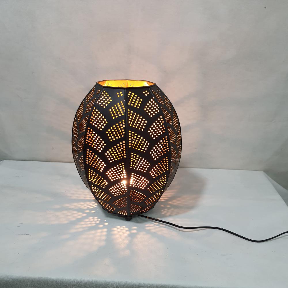 15310t Table Lamp - Metal And Glass, 40x20x20 Cm, Golden & Clear | E27 Led, Gold Plated Finish, On/off Cord Switch