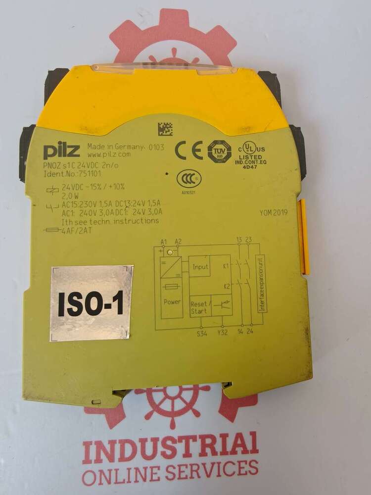 Pilz PNOZ s1 C 24VDC 2 N/O Safty Relay 751101