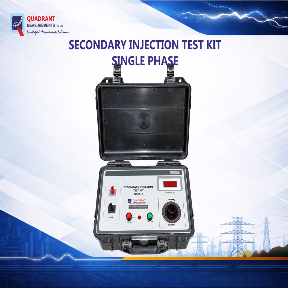 Relay Test Kit | Secondary Injection Test Kit (Single Phase) - Metallic Powder Coated Body, 450x320x380 Mm, Blue, 0-500v, 25a Output, Digital & Analog Display, Overload & Short Circuit Protection