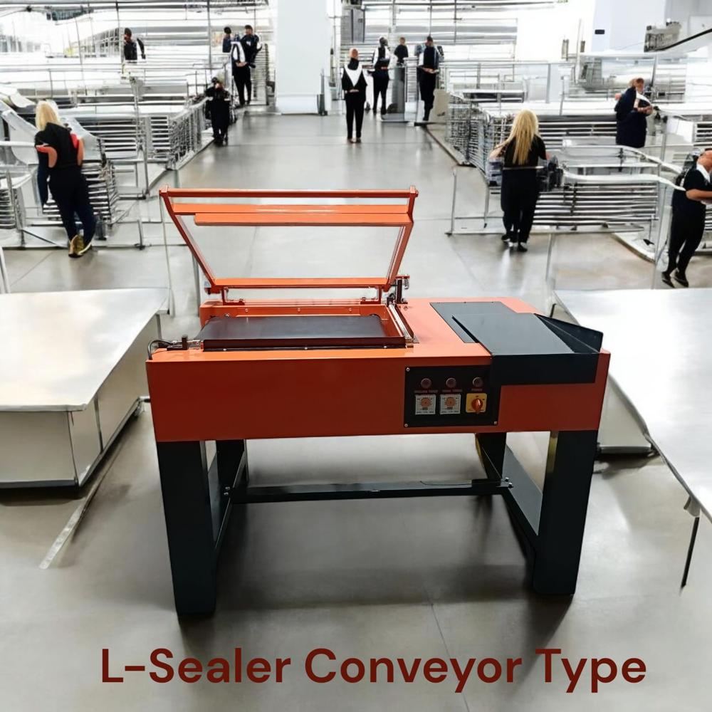 L Sealer - Heat Sealing, Semi-automatic Operation, 220v Power, Compact Design, Adjustable Sealing Length, Approx. 40 Kg, Grey & White Color