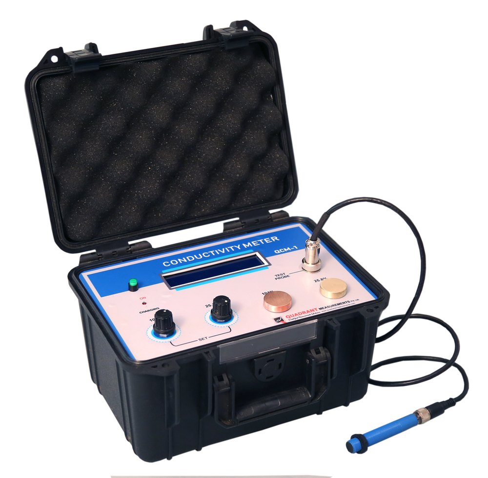 Digital Conductivity Meter For Metal - Abs/metal Panel, 350x250x180 Mm, Black/blue/white | Rechargeable Battery, Digital Lcd Display, Shock-resistant Splash-proof Case, Up To 15 Km Cable Fault Locator