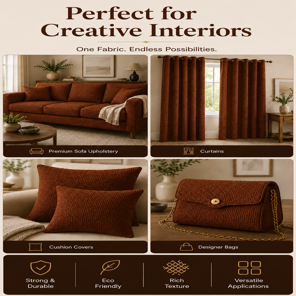 Premium Jute Blend Fabric by Meter for Curtains, Sofa Upholstery & Cushion Covers | 54 Inch Wide