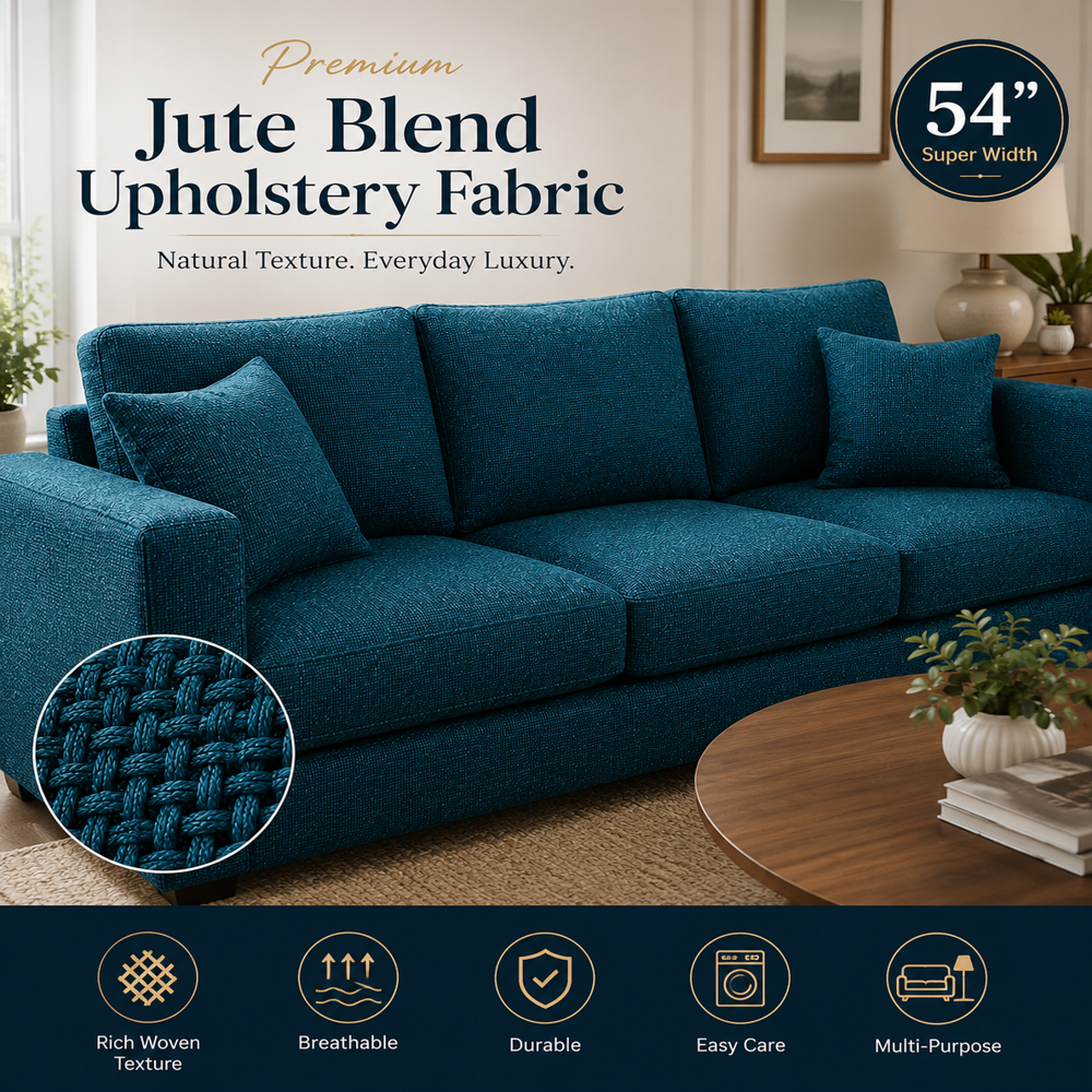 Premium Jute Blend Fabric by Meter for Curtains, Sofa Upholstery & Cushion Covers | 54 Inch Wide