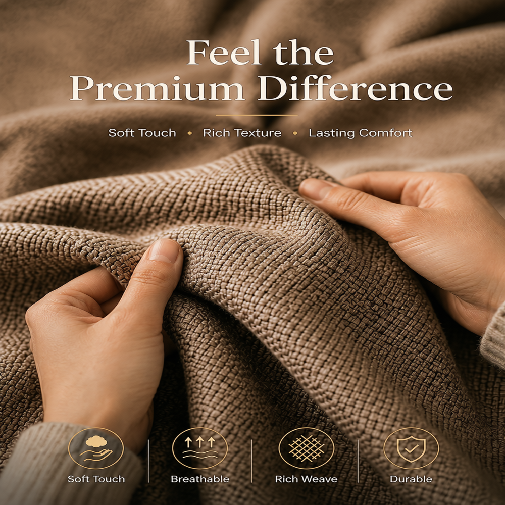 Premium Jute Blend Fabric by Meter for Curtains, Sofa Upholstery & Cushion Covers | 54 Inch Wide