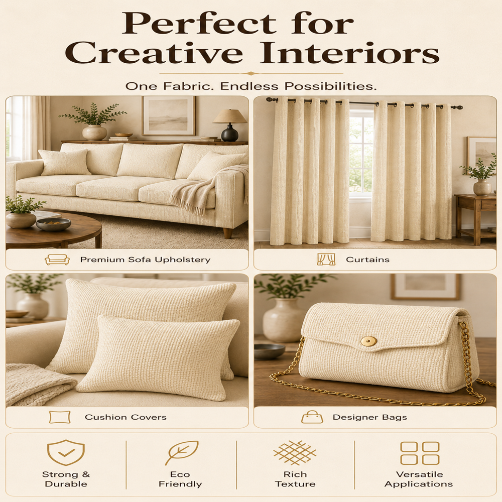 Premium Jute Blend Fabric by Meter for Curtains, Sofa Upholstery & Cushion Covers | 54 Inch Wide