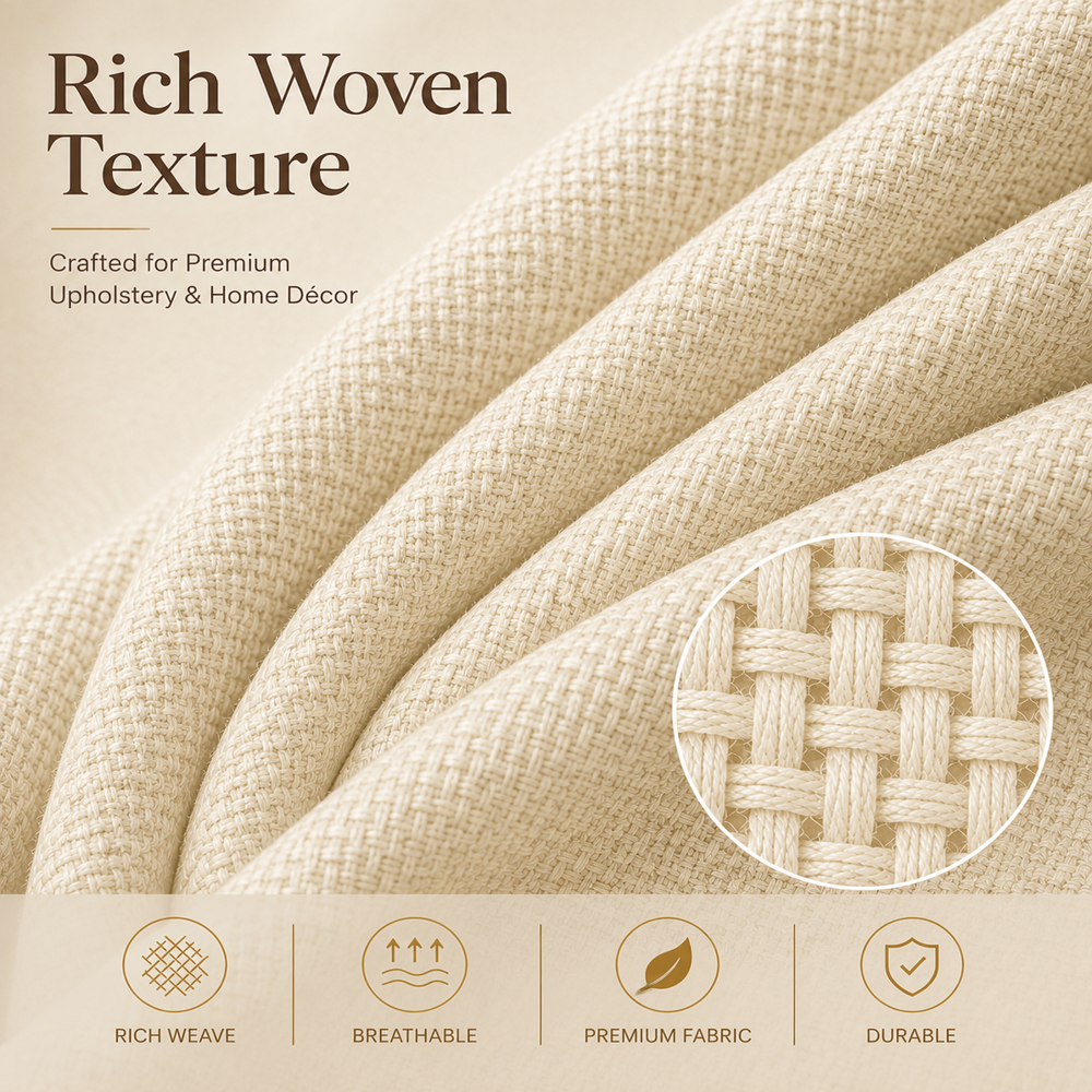 Premium Jute Blend Fabric by Meter for Curtains, Sofa Upholstery & Cushion Covers | 54 Inch Wide