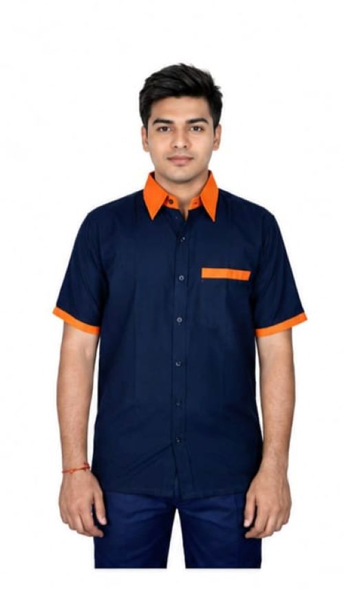 Corporate Uniform Shirt with Contrast Collar