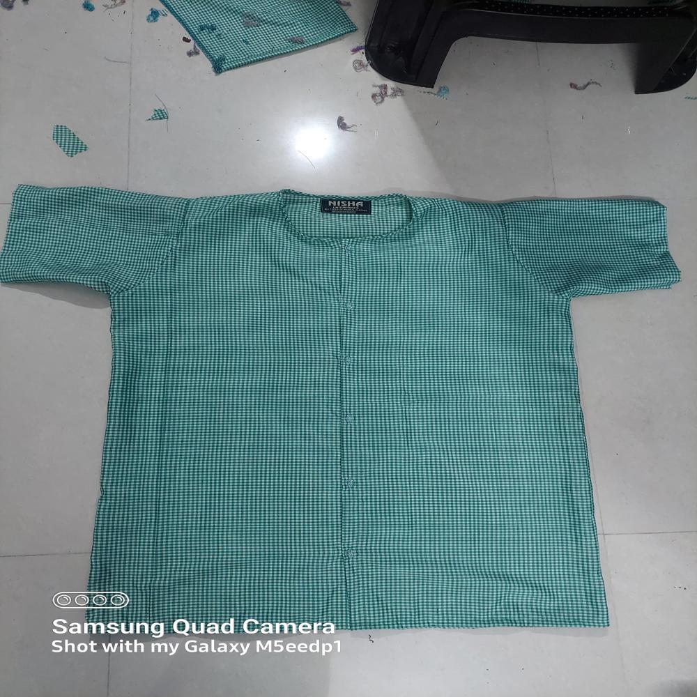 Green Checkered Hospital Patient Uniform Set