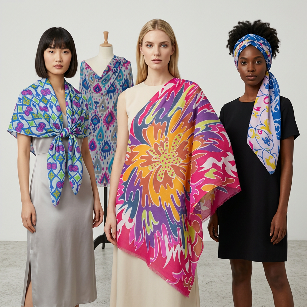 Rayon Printed Stoles - Color: Assorted