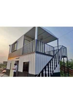 G+1 Gi Portable Farm House 2 Bhk Cabin - Roof Material: Galvanized Iron Sheet