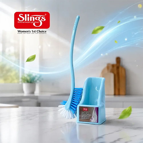 Slings Urban Toilet Brush (Plastic, Sky blue)